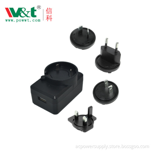5V 2.1A Bluetooth Speaker Interchangable Plug-in Power Adapter